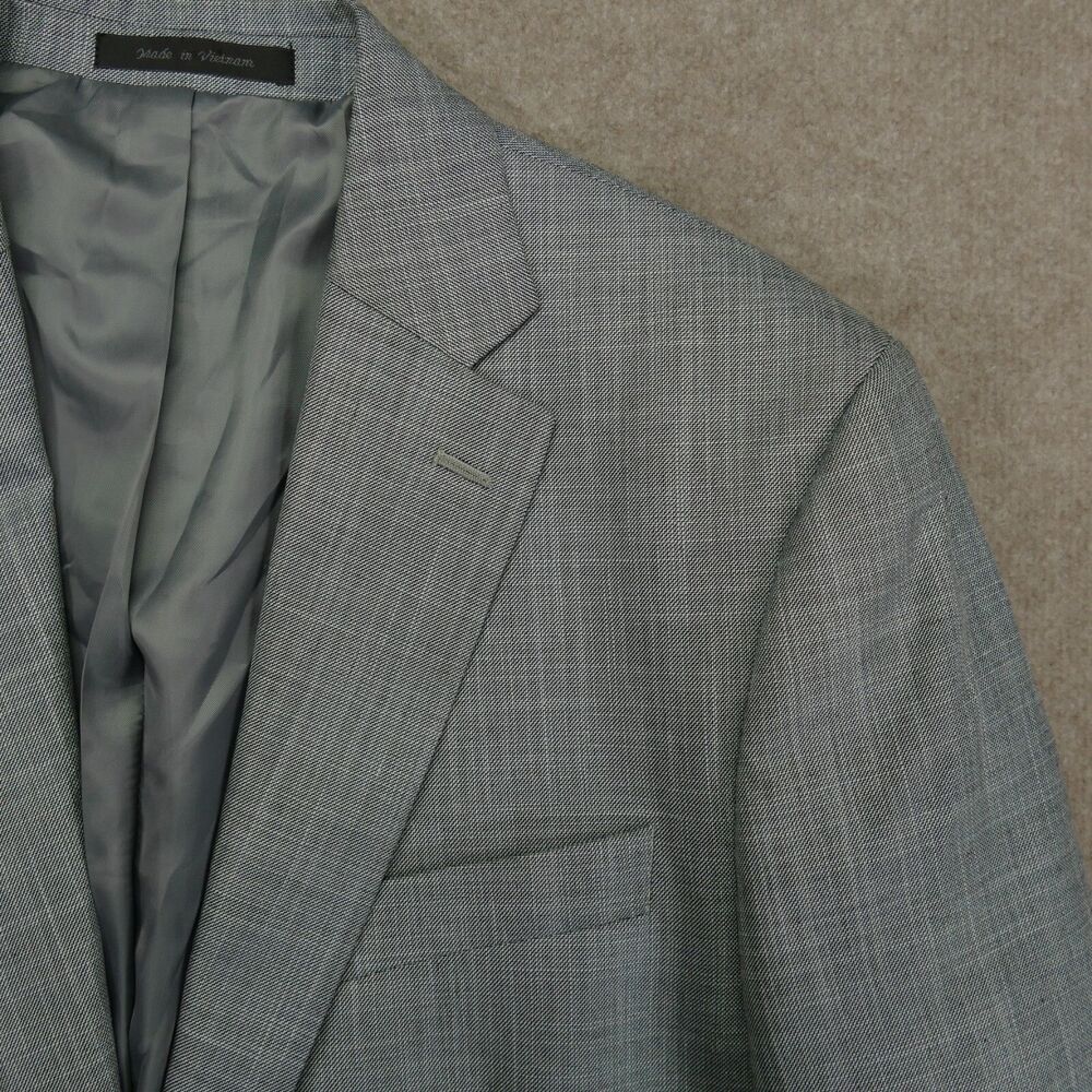 Chaps Sport Coat Blazer Mens Size 40R Gray Sharkskin Pattern